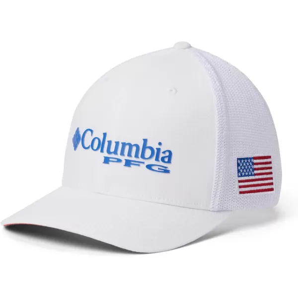 imageColumbia PFG Logo Mesh Ball CapWhiteVivid BlueUsa Flag