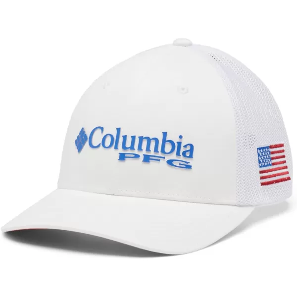imageColumbia PFG Logo Mesh Ball CapWhiteVivid BlueUsa Flag