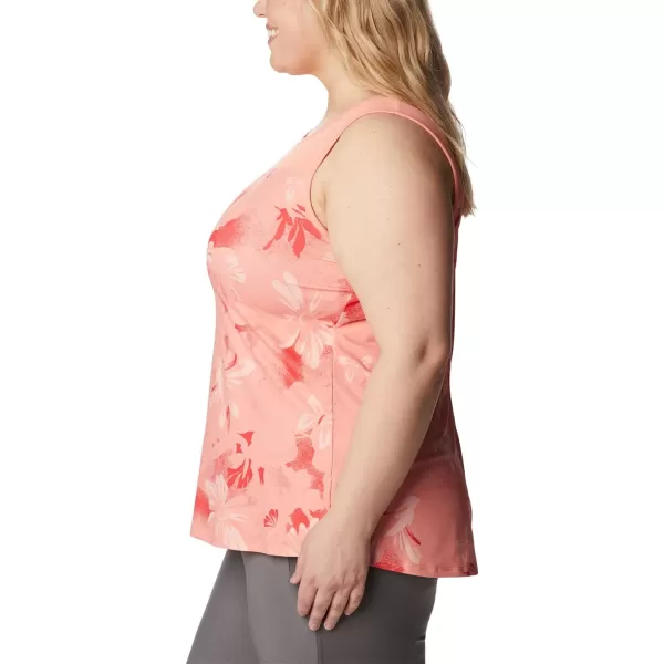 imageColumbia Womens Columbia Womens Chill River Tank Top Moisture Wicking Sun ProtectionCoral Reef Daisy Party