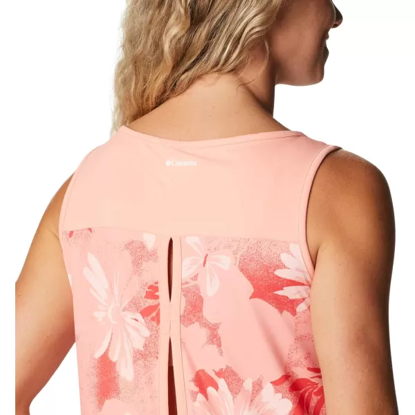 imageColumbia Womens Columbia Womens Chill River Tank Top Moisture Wicking Sun ProtectionCoral Reef Daisy Party