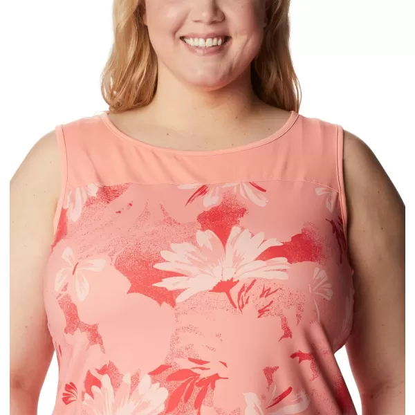 imageColumbia Womens Columbia Womens Chill River Tank Top Moisture Wicking Sun ProtectionCoral Reef Daisy Party