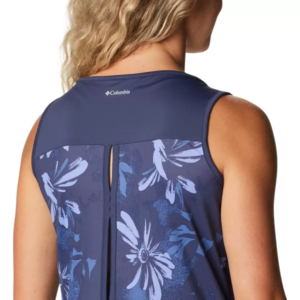 imageColumbia Womens Columbia Womens Chill River Tank Top Moisture Wicking Sun ProtectionNocturnal Daisy Party