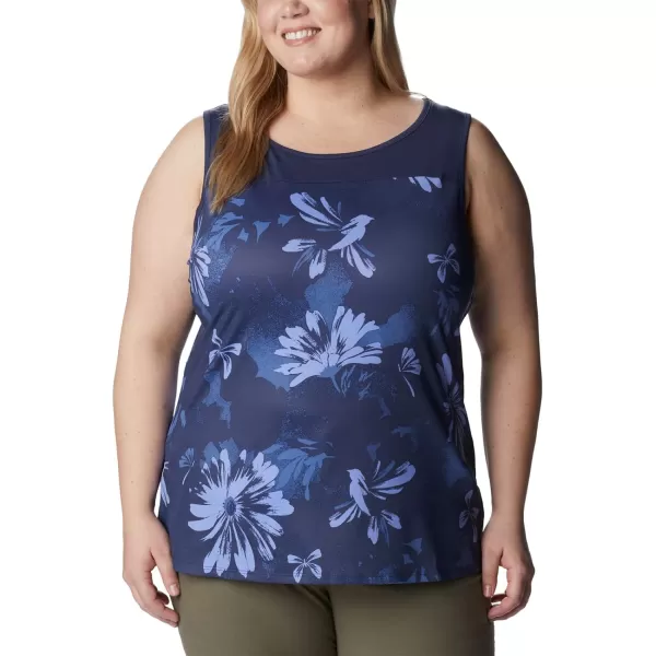 imageColumbia Womens Columbia Womens Chill River Tank Top Moisture Wicking Sun ProtectionNocturnal Daisy Party