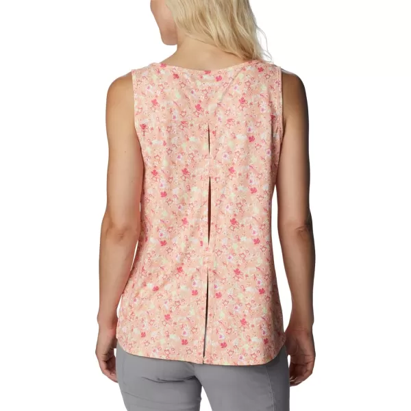 imageColumbia Womens Columbia Womens Chill River Tank Top Moisture Wicking Sun ProtectionPeachMini Hibiscus