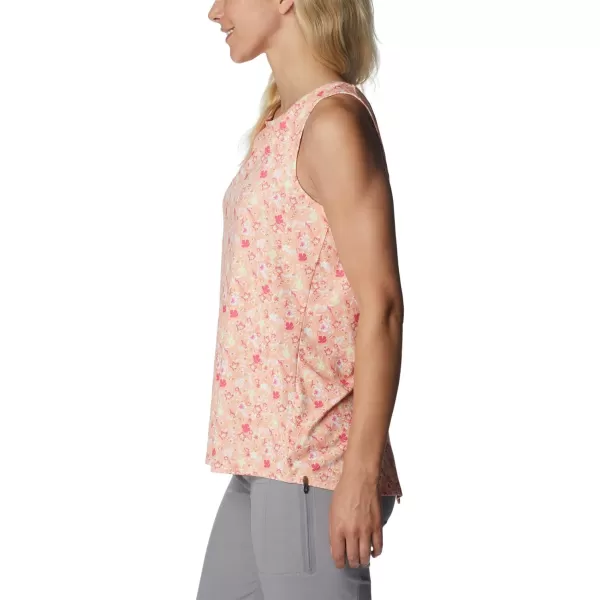 imageColumbia Womens Columbia Womens Chill River Tank Top Moisture Wicking Sun ProtectionPeachMini Hibiscus