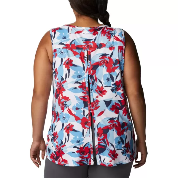 imageColumbia Womens Columbia Womens Chill River Tank Top Moisture Wicking Sun ProtectionRed LilyPop Flora