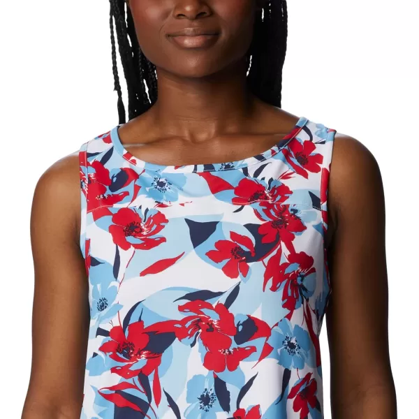 imageColumbia Womens Columbia Womens Chill River Tank Top Moisture Wicking Sun ProtectionRed LilyPop Flora