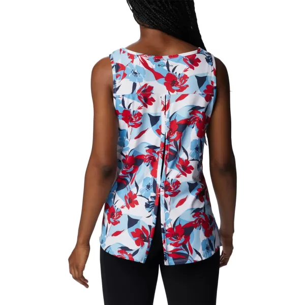 imageColumbia Womens Columbia Womens Chill River Tank Top Moisture Wicking Sun ProtectionRed LilyPop Flora