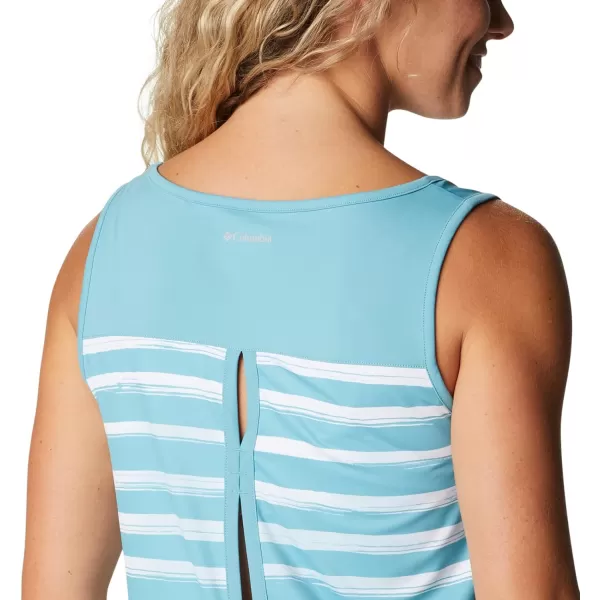 imageColumbia Womens Columbia Womens Chill River Tank Top Moisture Wicking Sun ProtectionSea Wave Brush Stripe