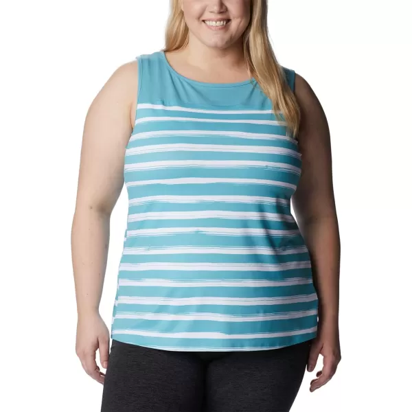 imageColumbia Womens Columbia Womens Chill River Tank Top Moisture Wicking Sun ProtectionSea Wave Brush Stripe