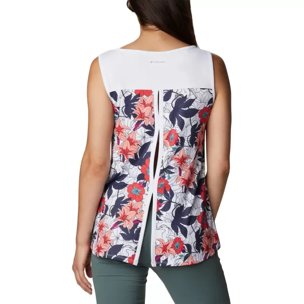 imageColumbia Womens Columbia Womens Chill River Tank Top Moisture Wicking Sun ProtectionWhite Lakeshore Floral Multi