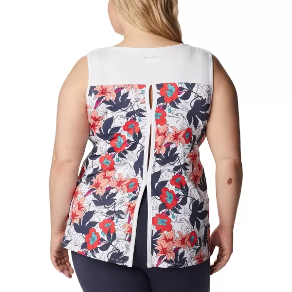 imageColumbia Womens Columbia Womens Chill River Tank Top Moisture Wicking Sun ProtectionWhite Lakeshore Floral Multi