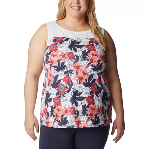 imageColumbia Womens Columbia Womens Chill River Tank Top Moisture Wicking Sun ProtectionWhite Lakeshore Floral Multi