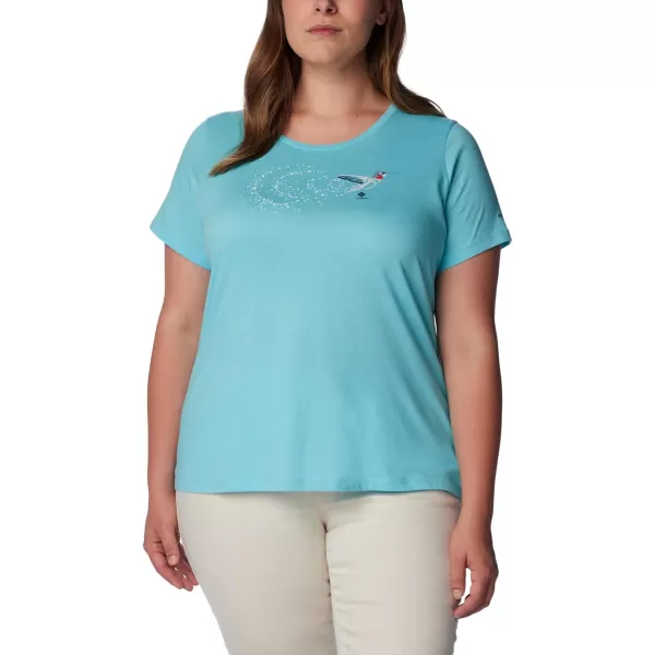 imageColumbia Womens Daisy Days Short Sleeve Graphic TeeAquamarine HeatherFancy Flyer