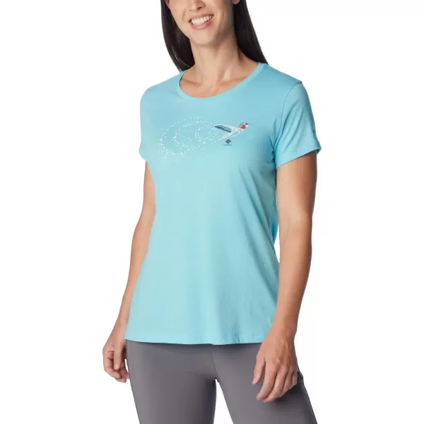 imageColumbia Womens Daisy Days Short Sleeve Graphic TeeAquamarine HeatherFancy Flyer