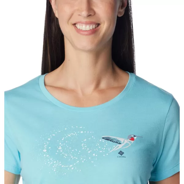 imageColumbia Womens Daisy Days Short Sleeve Graphic TeeAquamarine HeatherFancy Flyer