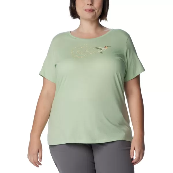 imageColumbia Womens Daisy Days Short Sleeve Graphic TeeSage Leaf HeatherFancy Flyer