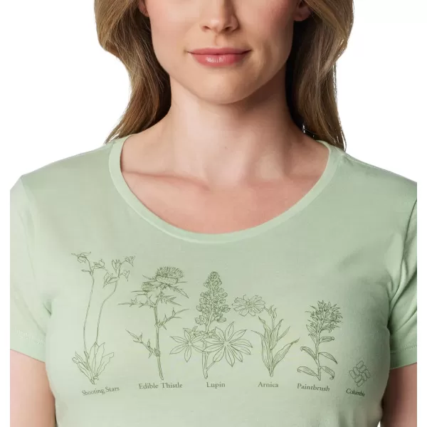 imageColumbia Womens Daisy Days Short Sleeve Graphic TeeSage Leaf HeatherFloral Friends