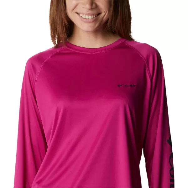 imageColumbia Womens Fork Stream Long Sleeve ShirtWild FuchsiaDark Nocturnal Logo