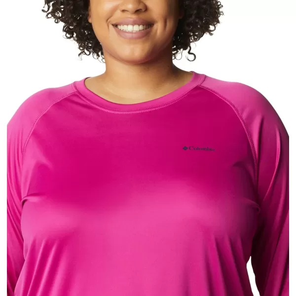 imageColumbia Womens Fork Stream Long Sleeve ShirtWild FuchsiaDark Nocturnal Logo