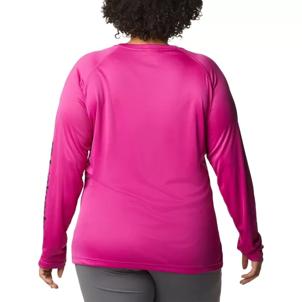 imageColumbia Womens Fork Stream Long Sleeve ShirtWild FuchsiaDark Nocturnal Logo