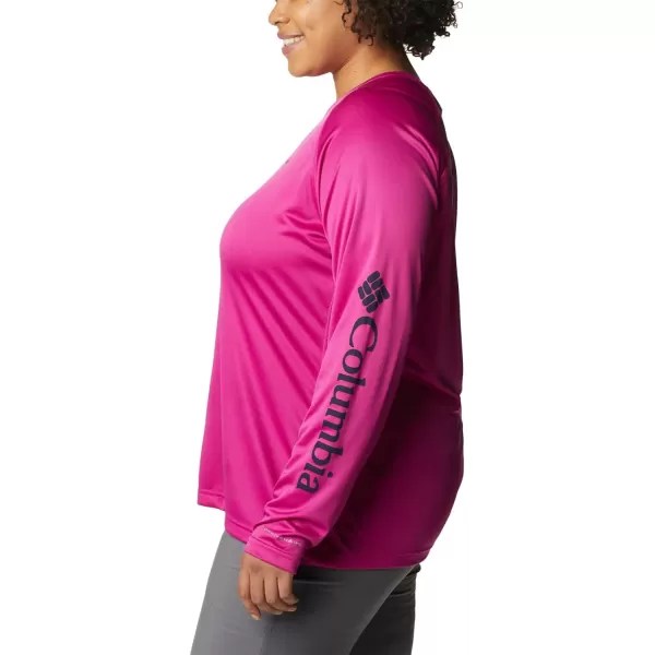 imageColumbia Womens Fork Stream Long Sleeve ShirtWild FuchsiaDark Nocturnal Logo