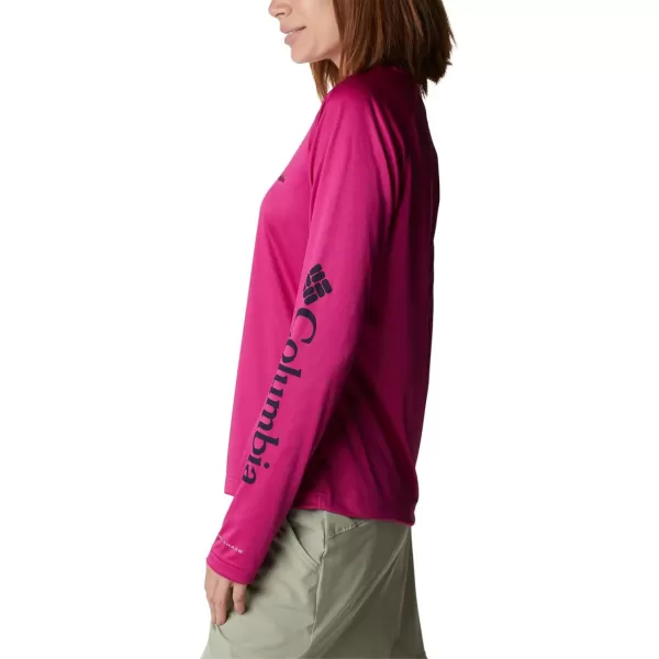imageColumbia Womens Fork Stream Long Sleeve ShirtWild FuchsiaDark Nocturnal Logo