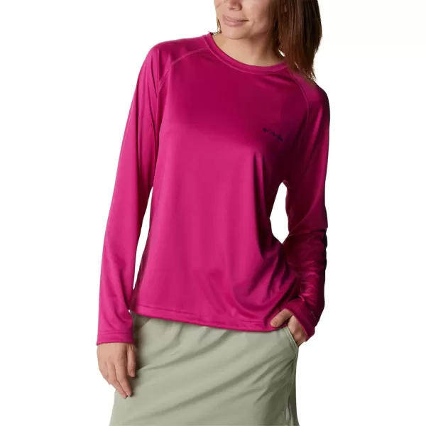 imageColumbia Womens Fork Stream Long Sleeve ShirtWild FuchsiaDark Nocturnal Logo