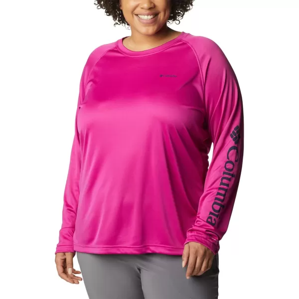 imageColumbia Womens Fork Stream Long Sleeve ShirtWild FuchsiaDark Nocturnal Logo