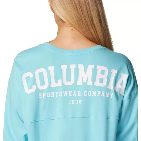 imageColumbia Womens North Cascades Branded Long Sleeve CrewAquamarineVarsity Arch