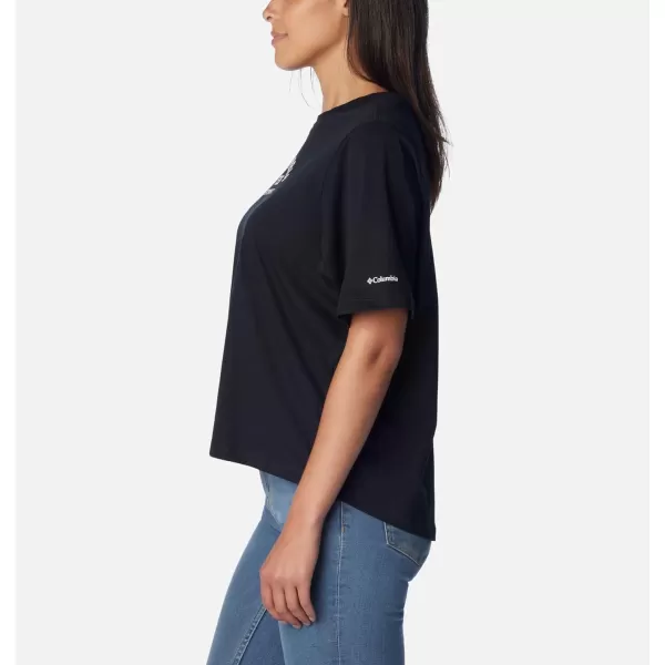 imageColumbia Womens North Cascades Relaxed TeeWhiteFramed Halftone Logo Graphic