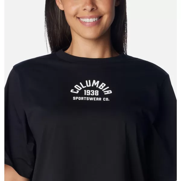 imageColumbia Womens North Cascades Relaxed TeeWhiteFramed Halftone Logo Graphic