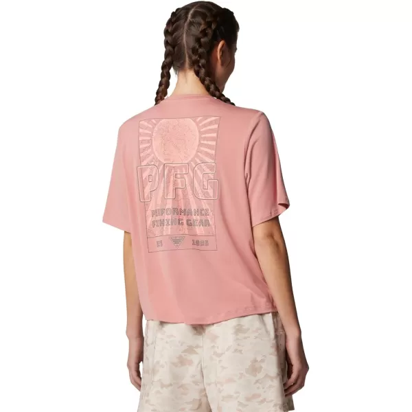 imageColumbia Womens Standard PFG Uncharted Tech Tee Short SleeveSandalwood PinkW Uncharted