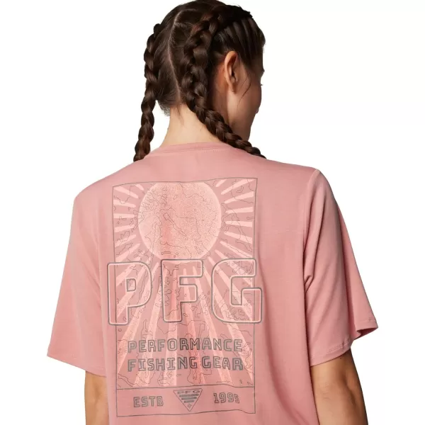 imageColumbia Womens Standard PFG Uncharted Tech Tee Short SleeveSandalwood PinkW Uncharted