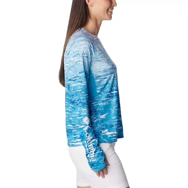 imageColumbia Womens Standard Super Tidal Tee Vent Long SleeveOcean Blue Digiscale Fade