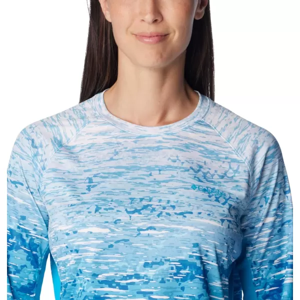 imageColumbia Womens Standard Super Tidal Tee Vent Long SleeveOcean Blue Digiscale Fade
