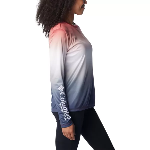 imageColumbia Womens Standard Tidal Tee PFG Palm RiseSunset Red Gradient 1Groovy Grove