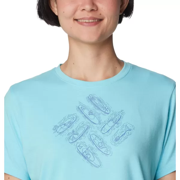 imageColumbia Womens Sun Trek Ss Graphic TeeAquamarineOutlined Kayaks