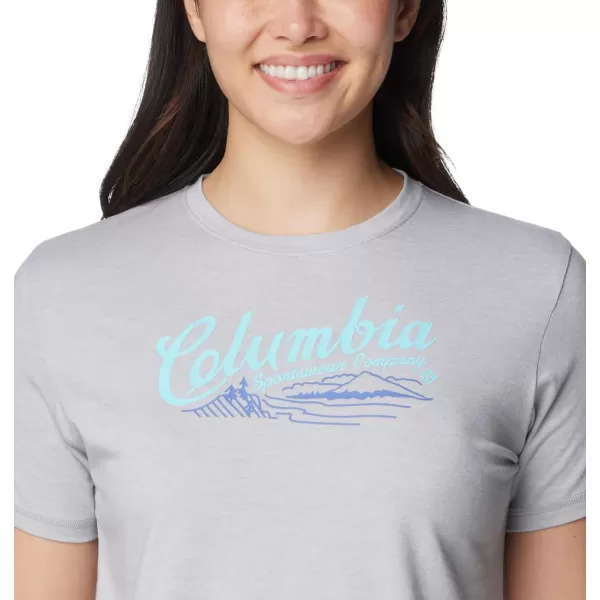 imageColumbia Womens Sun Trek Ss Graphic TeeColumbia Grey HeatherSimply Scripted
