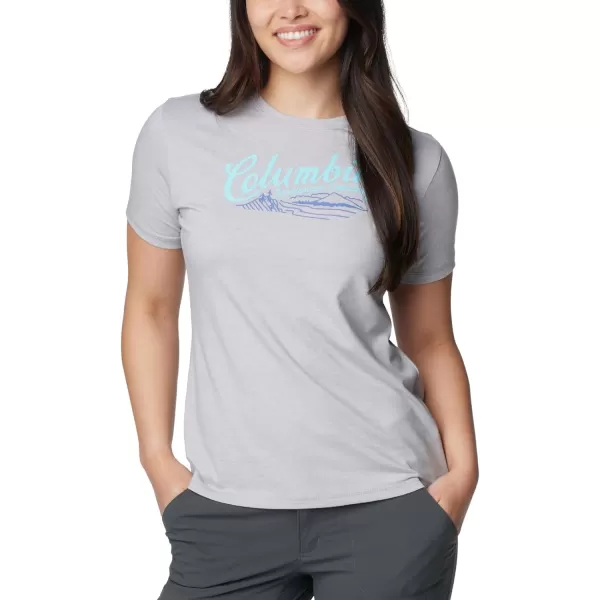 imageColumbia Womens Sun Trek Ss Graphic TeeColumbia Grey HeatherSimply Scripted