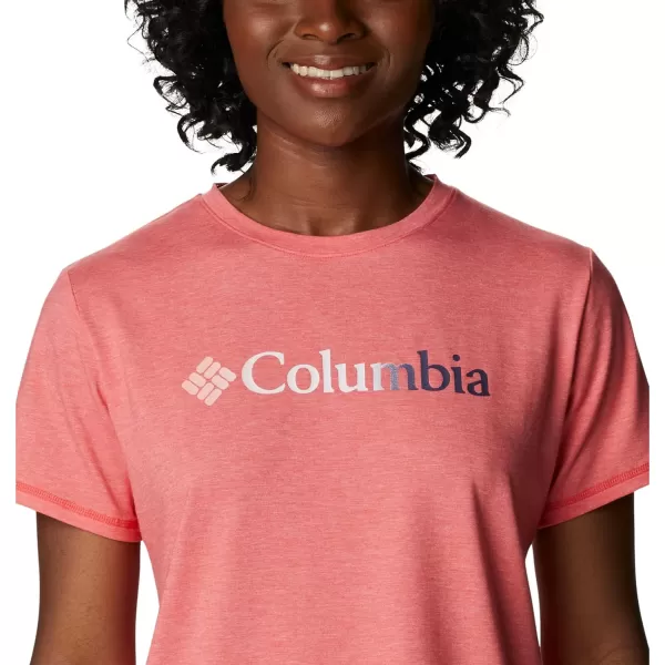 imageColumbia Womens Sun Trek Ss Graphic TeeRed Hibiscus HeatherBranded Gradient