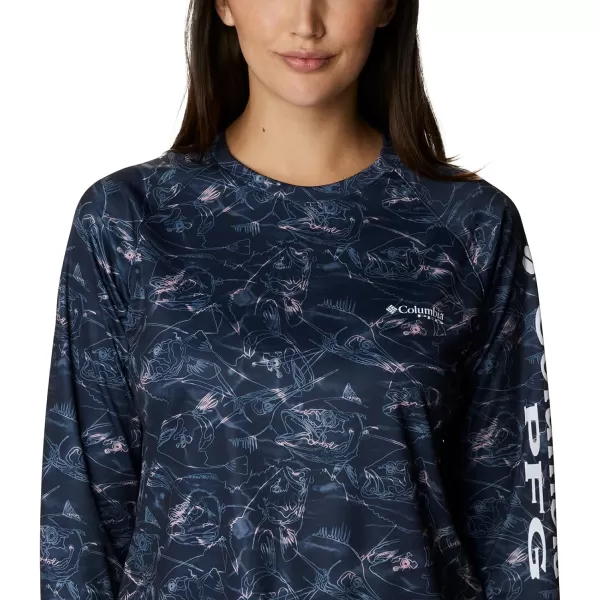 imageColumbia Womens Super Tidal Tee Long SleeveCollegiate Navy Contour Fish