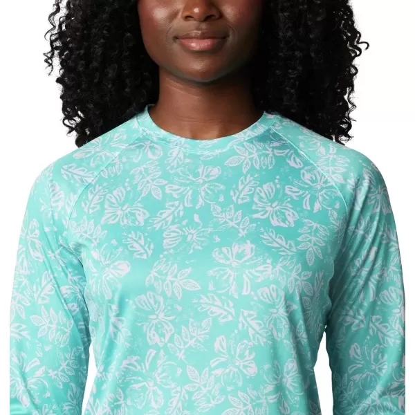 imageColumbia Womens Super Tidal Tee Long SleeveDolphin Archive Palms Print
