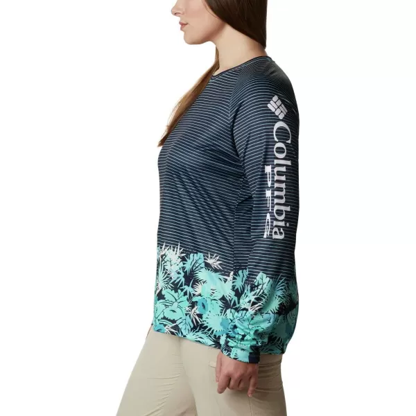 imageColumbia Womens Super Tidal Tee Long SleeveDolphin Wild Stripes Print