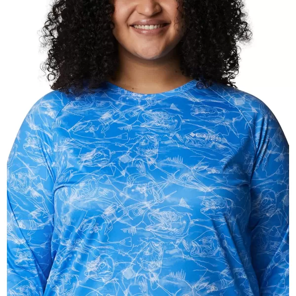 imageColumbia Womens Super Tidal Tee Long SleeveHarbor Blue Contour Fish
