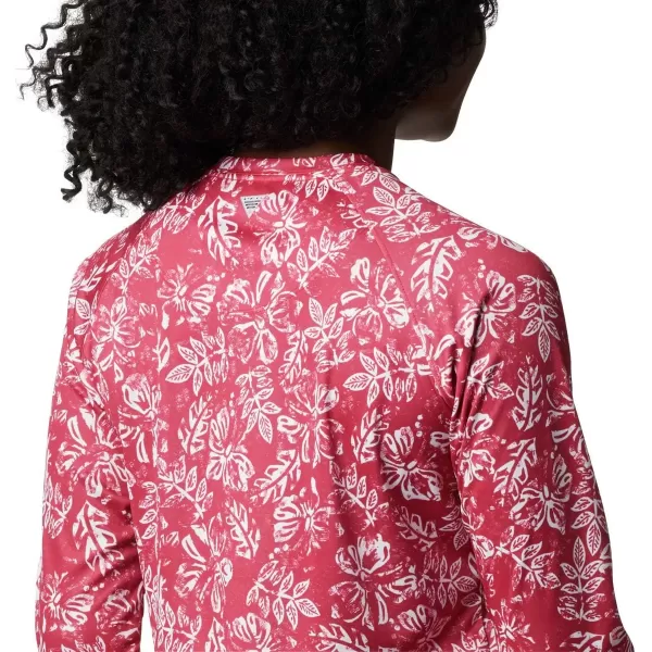 imageColumbia Womens Super Tidal Tee Long SleeveRed Lily Archive Palms Print