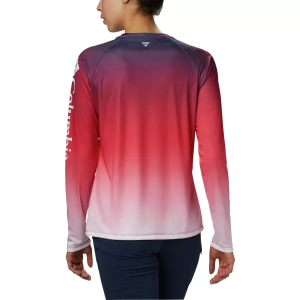 imageColumbia Womens Super Tidal Tee Long SleeveRed Lily Gradient