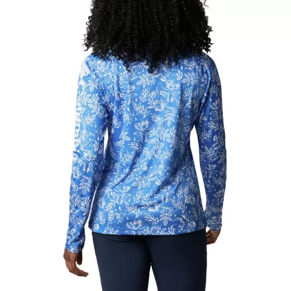 imageColumbia Womens Super Tidal Tee Long SleeveStormy Blue Archive Palms Print
