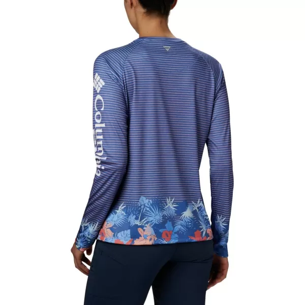 imageColumbia Womens Super Tidal Tee Long SleeveStormy Blue Wild Stripes Print