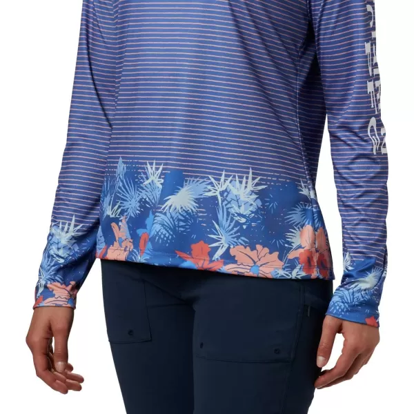 imageColumbia Womens Super Tidal Tee Long SleeveStormy Blue Wild Stripes Print